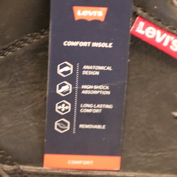 New Men's Levi's High Top Sneaker Black /white Comfort insole 13 - Picture 3 of 12